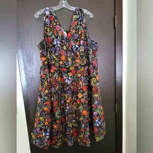 Gold lined floral dress